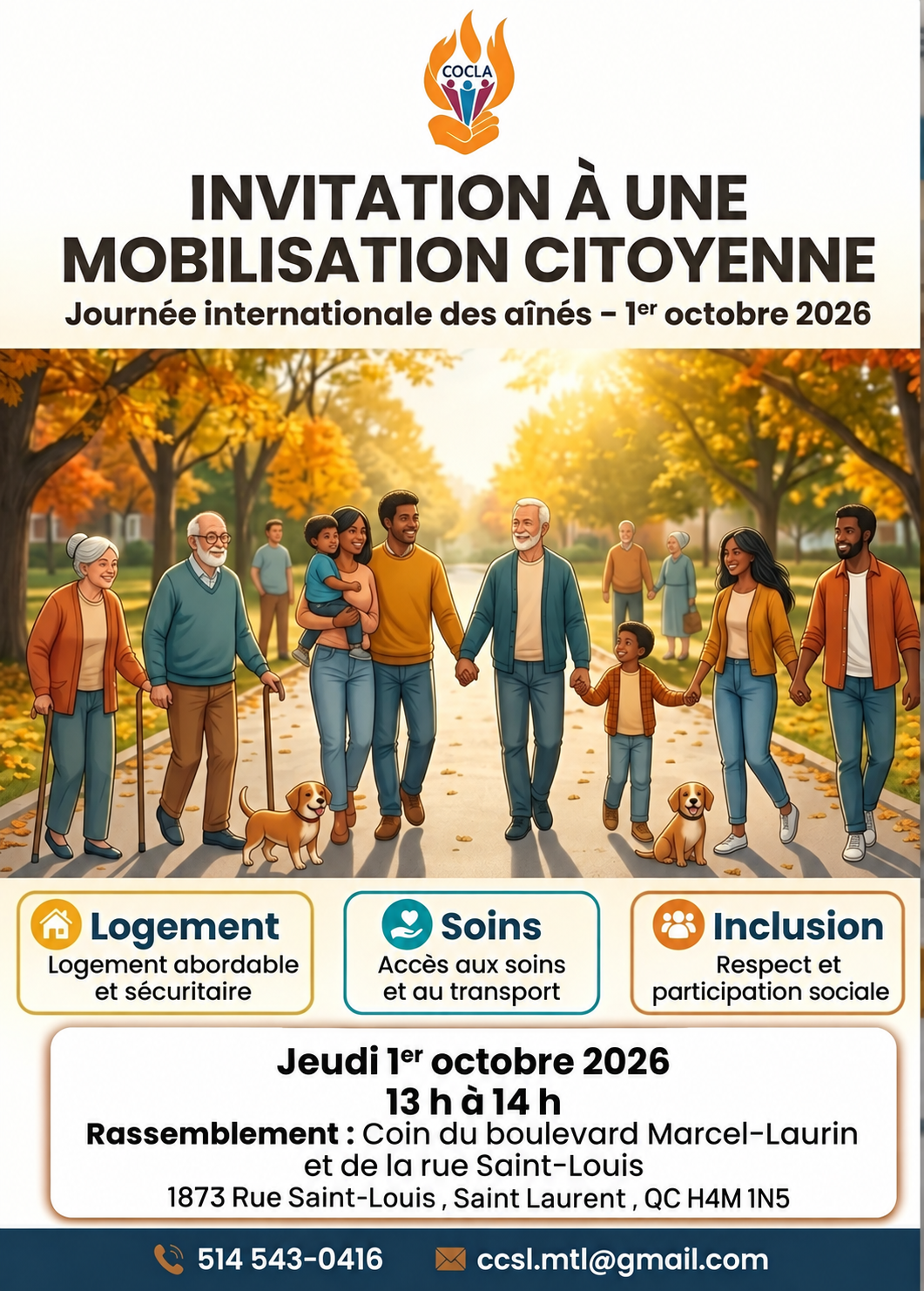 Invitation à une mobilisation citoyenne pour les aînés de Saint-Laurent